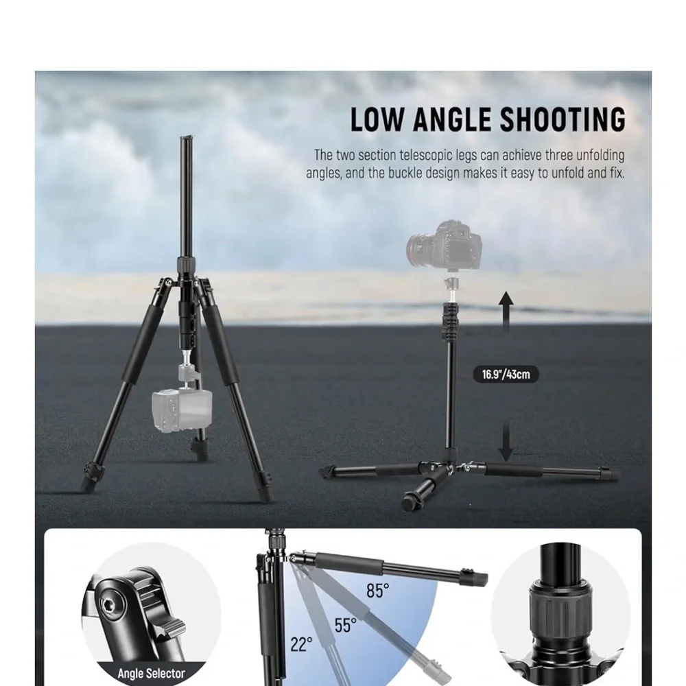 Photography Light Stand, 1.5-6.4ft/47-195cm Alum Reversible Studio tripod 059